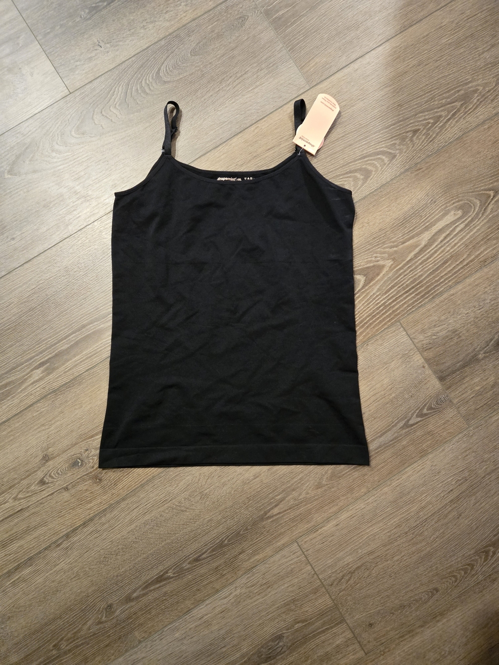 Shapermint Black Seamless Cami Tank with Adjustable Straps